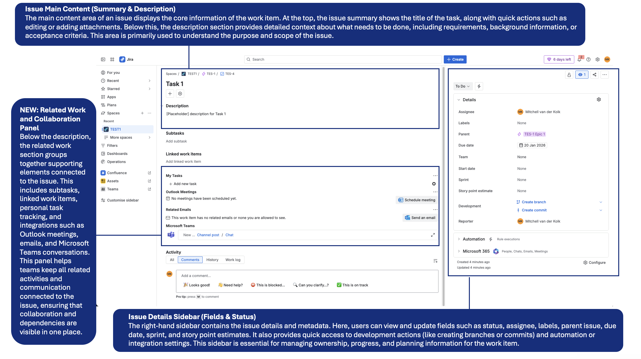 Navigation within a work item